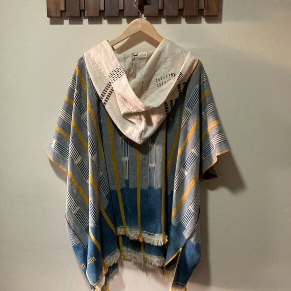 Striped Hooded Poncho Jacket - Picture 2 of 11